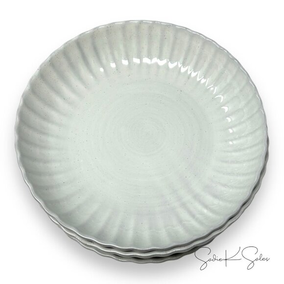 4pk 10.5" Scalloped Edge Stoneware Dinner Plates Cream - Hearth & Hand Magnolia - Picture 6 of 7